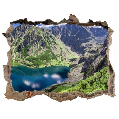 Autocolant 3D gaura cu priveliște Negru iaz tatry