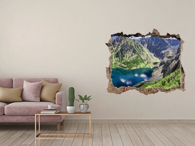Autocolant 3D gaura cu priveliște Negru iaz tatry