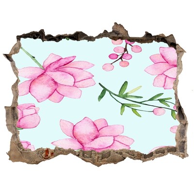Autocolant 3D gaura cu priveliște Flori și fructe de pădure
