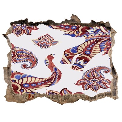 Autocolant gaură 3D Modele colorate într-o gaură din perete