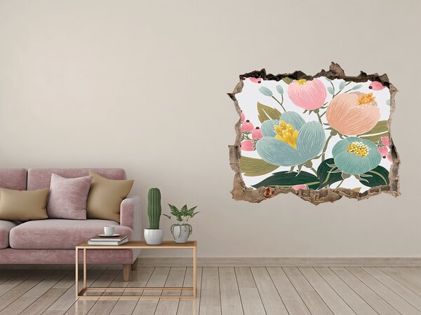 Autocolant un zid spart cu priveliște Model floral