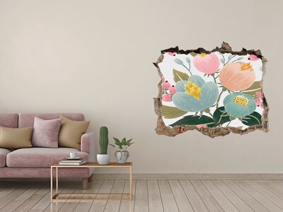 Autocolant un zid spart cu priveliște Model floral