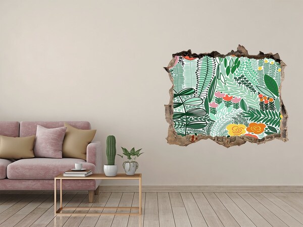 Autocolant gaură 3D Model floral