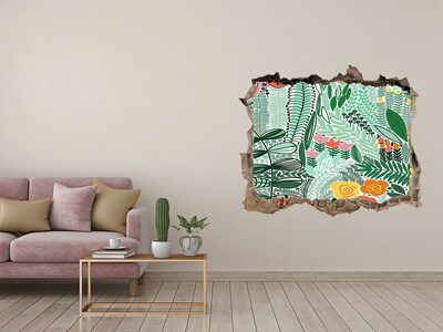 Autocolant gaură 3D Model floral