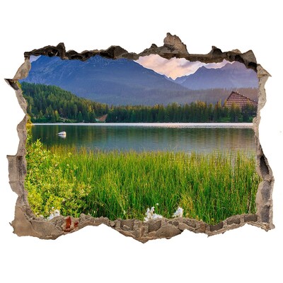 Autocolant 3D gaura cu priveliște Lacul în munți