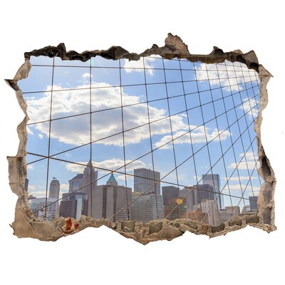 Fototapet un zid spart cu priveliște Cele mai multe new york