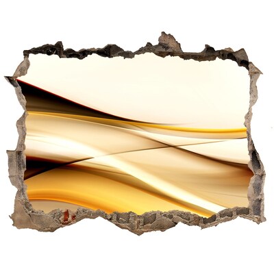 Autocolant gaură 3D Valuri aurii într-o gaură în perete