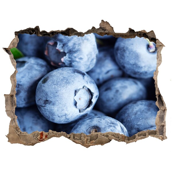 Autocolant un zid spart cu priveliște Fructe de pădure într-o gaură de beton