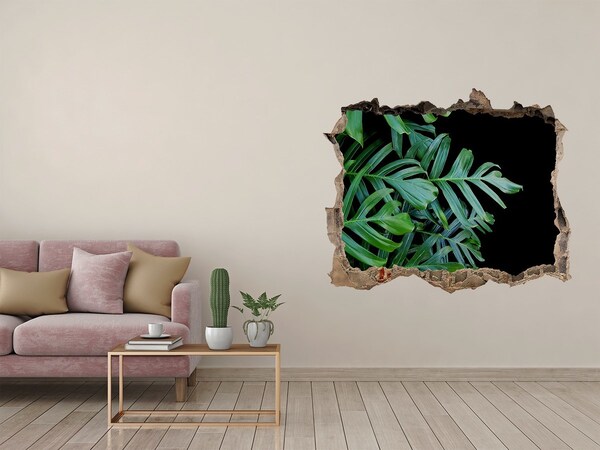 Fototapet 3D gaură în perete Monstera
