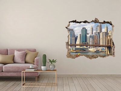 Fototapet 3D gaură în perete Manhattan new york city