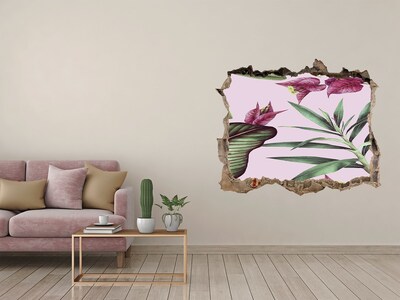 Autocolant gaură 3D Flori tropicale
