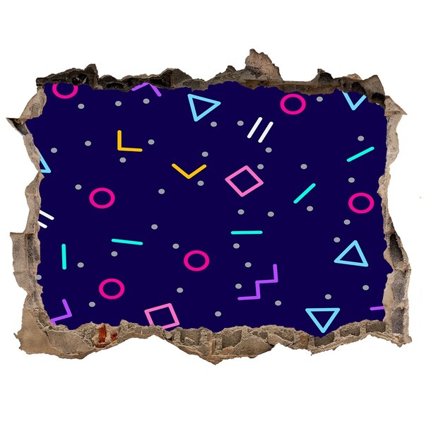 Fototapet un zid spart cu priveliște Model colorat pe perete