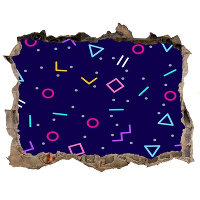 Fototapet un zid spart cu priveliște Model colorat pe perete