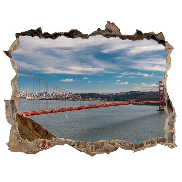 Fototapet 3D gaură în perete Podul din san francisco