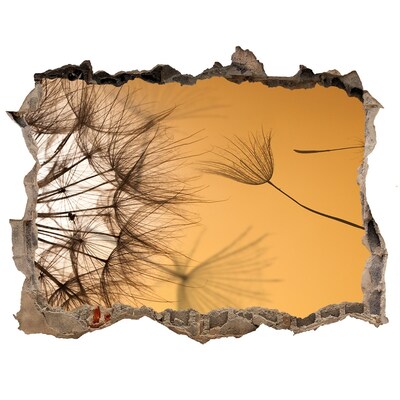 Autocolant un zid spart cu priveliște O gaură în perete cu motive vegetale delicate