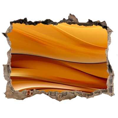 Autocolant de perete gaură 3D Val auriu în perete