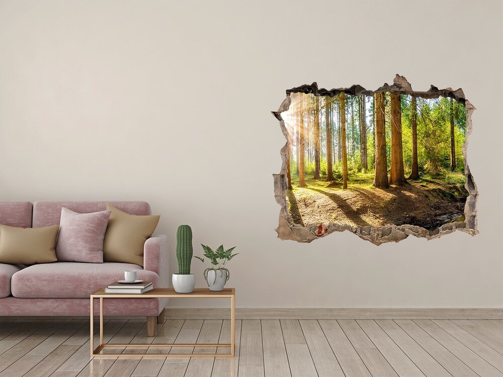 Fototapet 3D gaură în perete Panorama de pădure