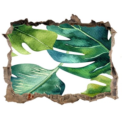 Fototapet 3D gaură în perete Frunze tropicale