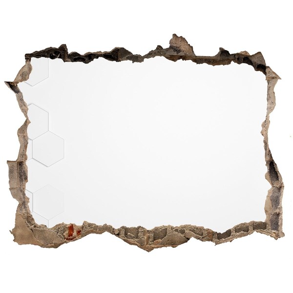 Fototapet un zid spart cu priveliște Fundal hexagoane