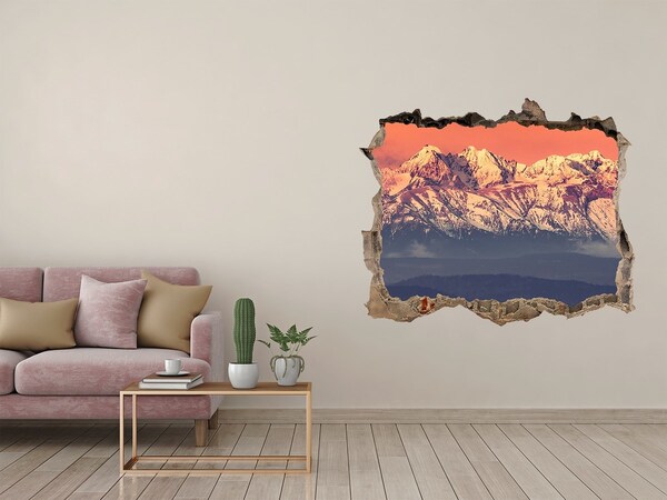 Autocolant un zid spart cu priveliște Sunrise tatry