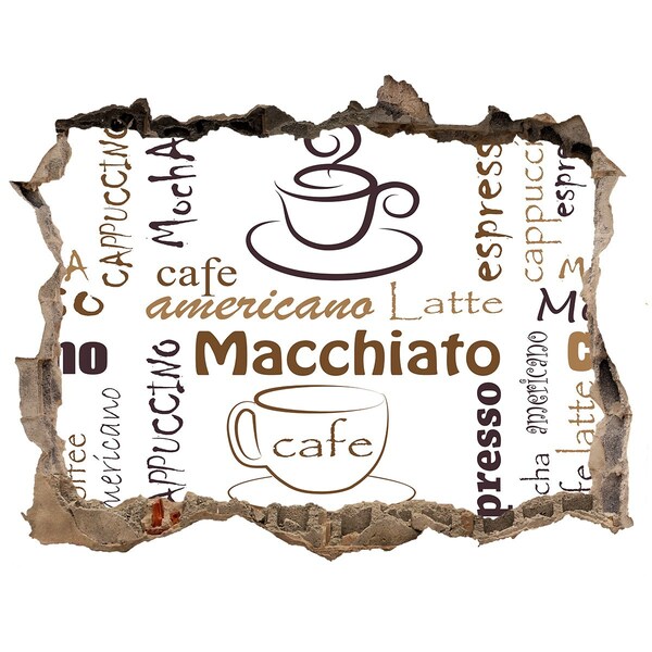 Autocolant 3D gaura cu priveliște Timp de cafea