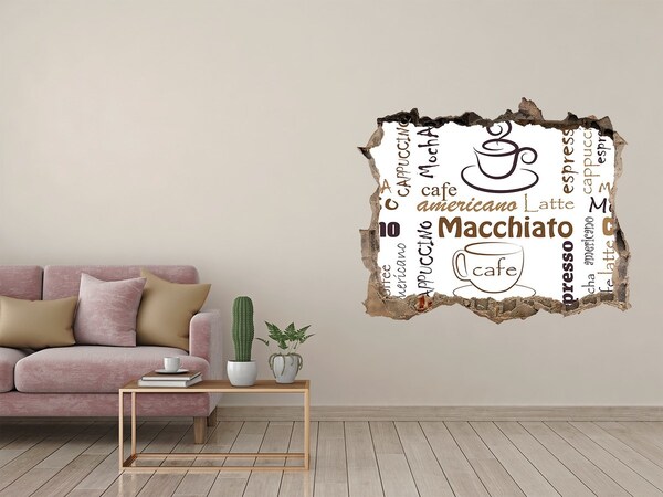 Autocolant 3D gaura cu priveliște Colț de cafea