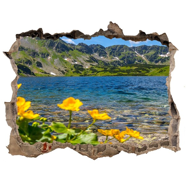 Autocolant 3D gaura cu priveliște Lacul în munți