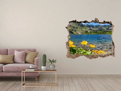 Autocolant 3D gaura cu priveliște Lacul în munți