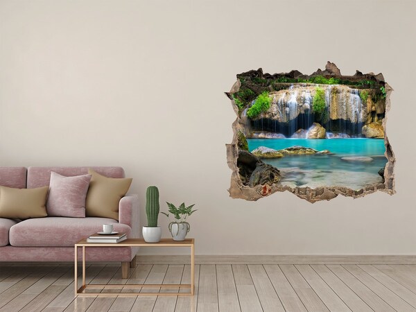 Fototapet 3D gaură în perete Cascada din pădure
