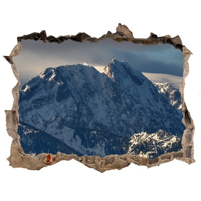 Autocolant 3D gaura cu priveliște Giewont de iarnă