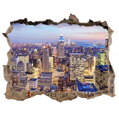 Autocolant un zid spart cu priveliște New york