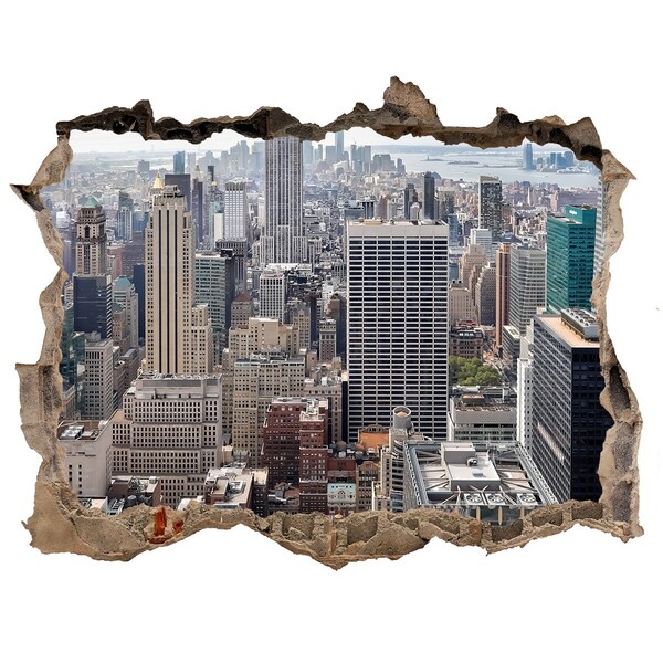 Fototapet 3D gaură în perete New york