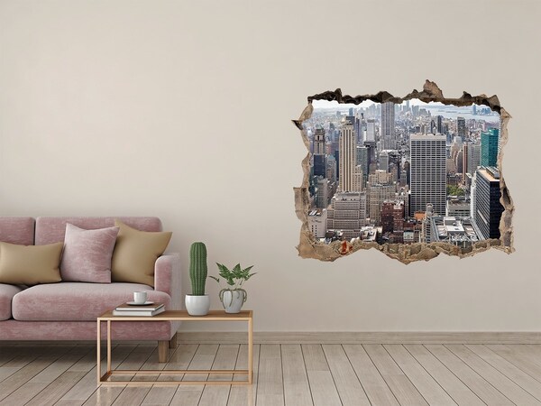 Fototapet 3D gaură în perete New york