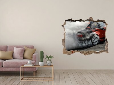 Autocolant autoadeziv gaură Mașină de curse în acțiune