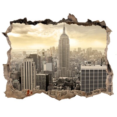 Fototapet un zid spart cu priveliște Manhattan new york city