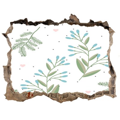 Fototapet un zid spart cu priveliște Grădină verde într-o gaură în perete