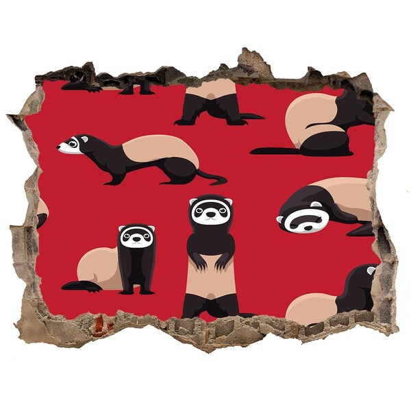 Fototapet 3D gaură în perete Dihori ciudați într-o gaură de perete