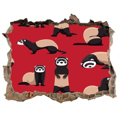 Fototapet 3D gaură în perete Dihori ciudați într-o gaură de perete