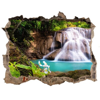 Autocolant 3D gaura cu priveliște Cascada thailanda