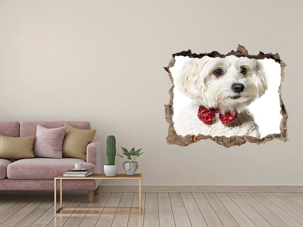 Fototapet 3D gaură în perete Malteză sub amenințarea armei