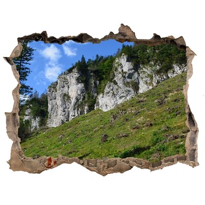 Fototapet un zid spart cu priveliște Vârfuri stâncoase