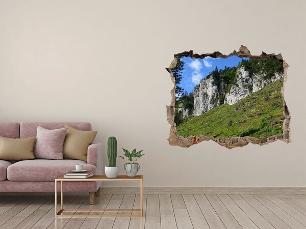 Fototapet un zid spart cu priveliște Vârfuri stâncoase