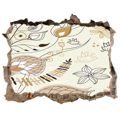 Autocolant autoadeziv gaură Păsări de primăvară în grădină