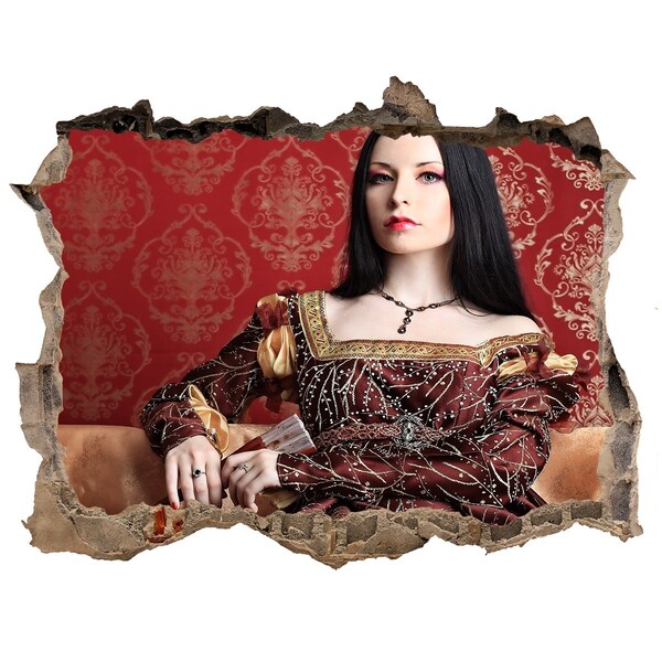 Fototapet un zid spart cu priveliște Prințesa în ruine