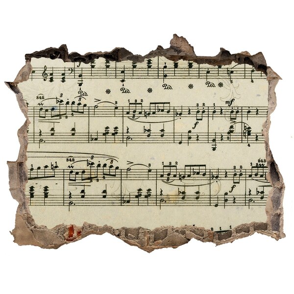 Autocolant un zid spart cu priveliște Gaură muzicală în perete