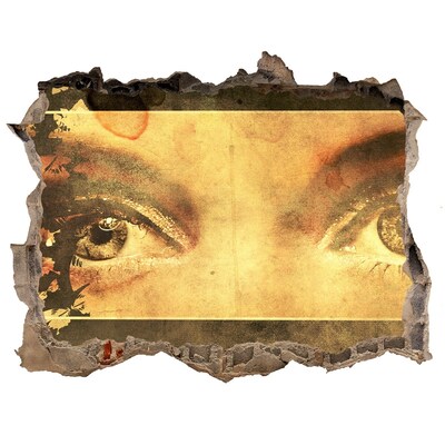 Autocolant de perete gaură 3D Ochii de după perete