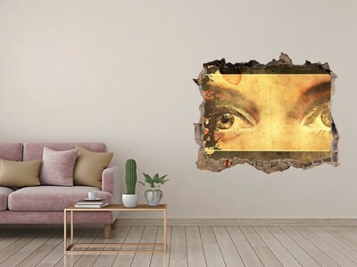 Autocolant de perete gaură 3D Ochii de după perete