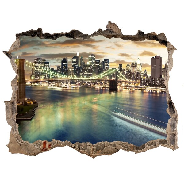 Fototapet 3D gaură în perete Manhattan new york city