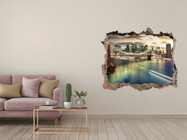 Fototapet 3D gaură în perete Manhattan new york city