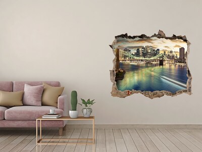 Fototapet 3D gaură în perete Manhattan new york city